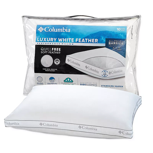 Columbia luxury white 2025 feather performance pillow