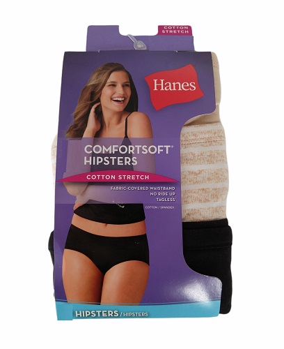 Paquete de 6 calzones corte Hipster para dama Talla 8. Marca Hanes Segunda que Barato