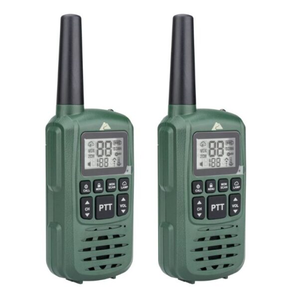 paquete de 2 Walkie Talkie bidireccional, IPX4, 22 canales, verde -Ozark Trail