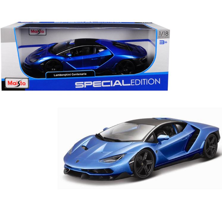 Coche de juguete en miniatura a escala Lamborghini Centenario Hardtop, Azul  – Maisto – Segunda que Barato