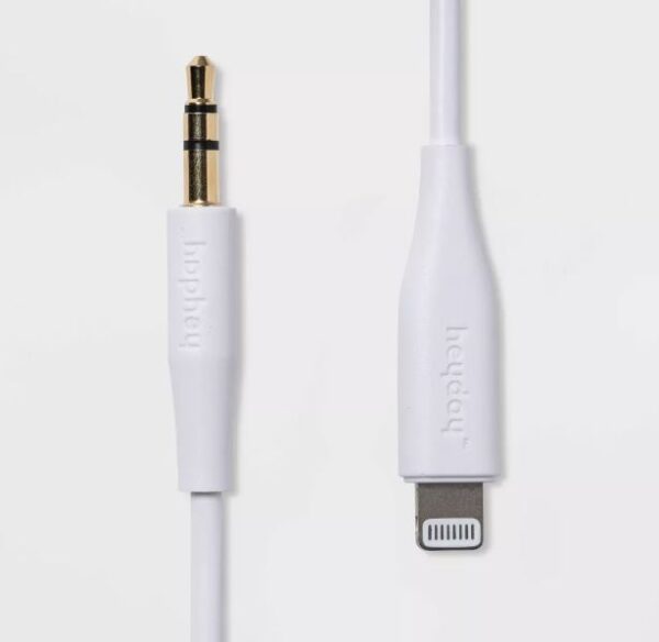 Cable Lightning a Auxiliar (M) de 3", Blanco - heyday™