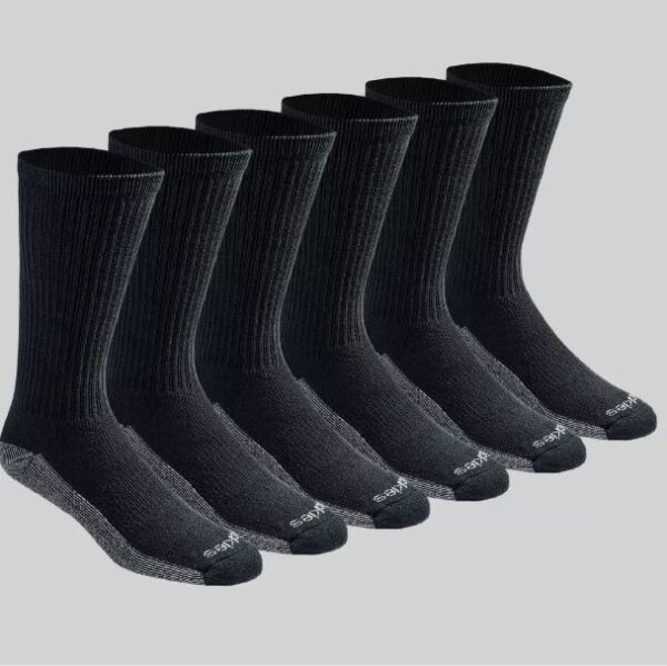 Paquete de 6 pares de calcetines para hombre Talla (6-12), Negro/Gris -Dickies