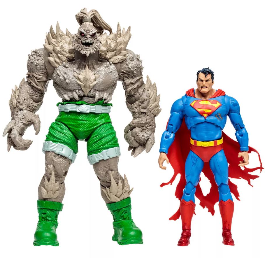 Par de juguetes figuras de accion de Superman vs Doomsday DC Multiverse Segunda que Barato