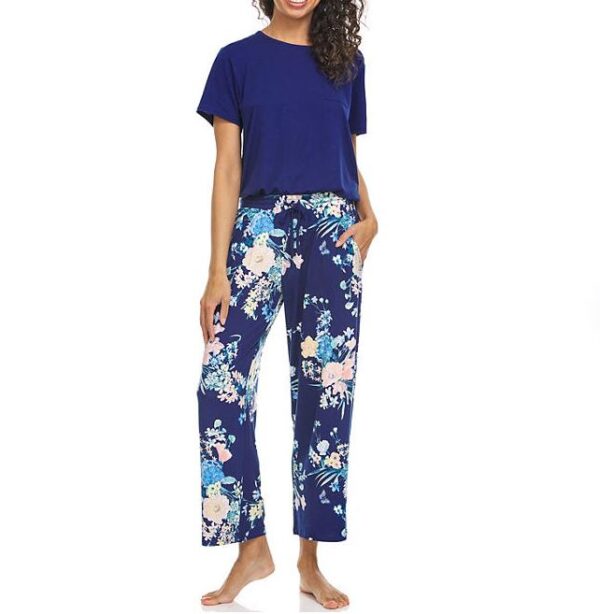 Conjunto de pijama azul de 2 piezas para dama talla M - Flora