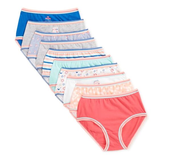 Paquete de 10 calzoncillos para niña Talla 12. Marca Wonder Nation