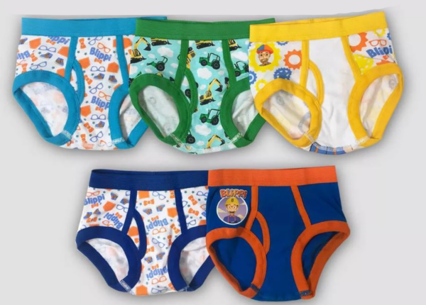 Paquete de 5 calzones para niño talla 2T-3T - Blippi