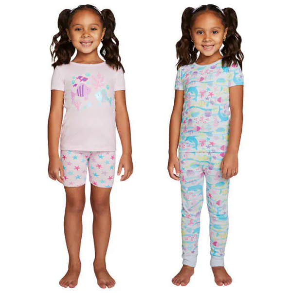 Paquete de 2 pijamas de 4 piezas para niñas Talla 8, rosa - Kids Headquarters