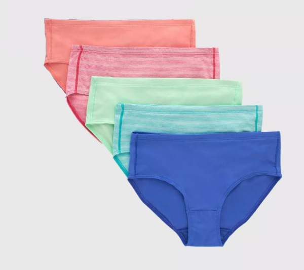 Paquete de 5 calzones para niña talla 16 marca Hanes Girls