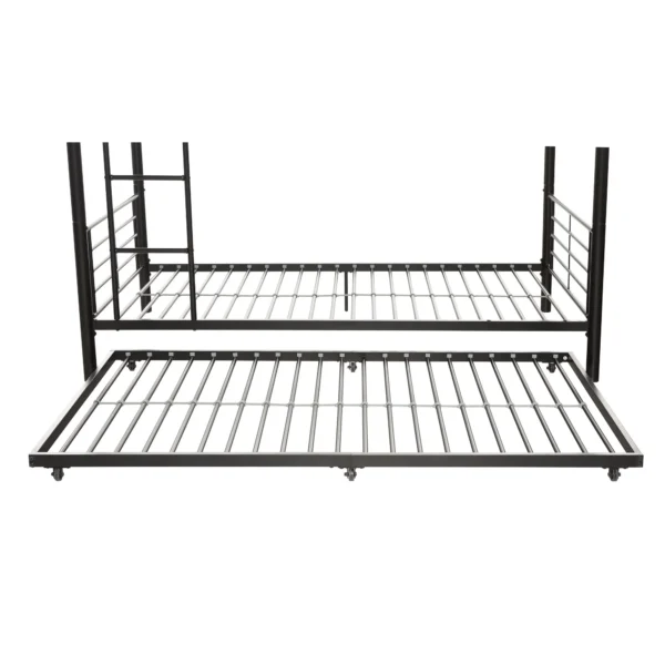 Cama de metal Twin desplegable, Negro -Walker Edison