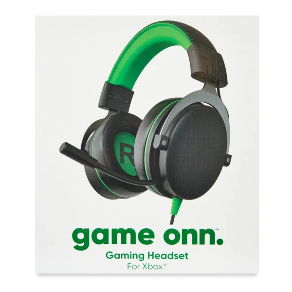 Auriculares con cable para videojuegos,  Negro y verde -Onn