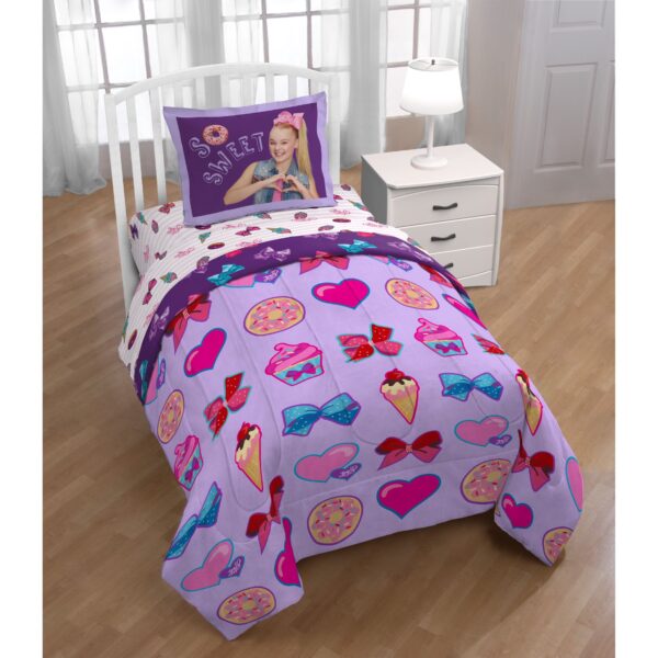 Colcha reversible y funda para almohada tamaño Twin/Full con diseño de Jojo Siwa