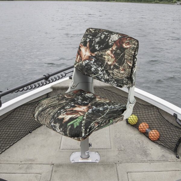 Asiento de barco respaldo bajo con 4 pernos, color verde camuflaje -Costway