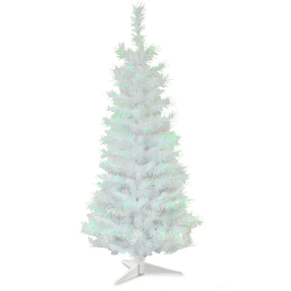 Árbol de Navidad artificial Oropel de 3 Pies color blanco con soporte -National Tree Company