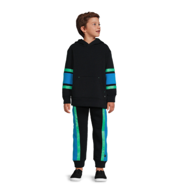 Conjunto de sudadera y jogger con forro polar para niños Talla 4-5, Negro - Cheetah