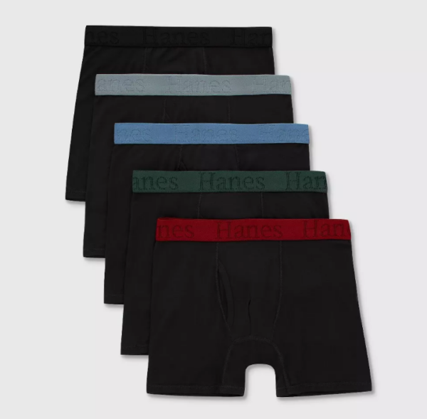 Paquete de 5 calzones para niño Talla S (6/7), negro - Hanes