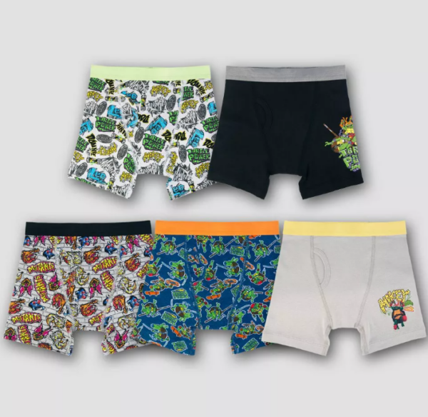 Paquete de 5 Boxer para niños de las Tortugas Ninja Talla 4