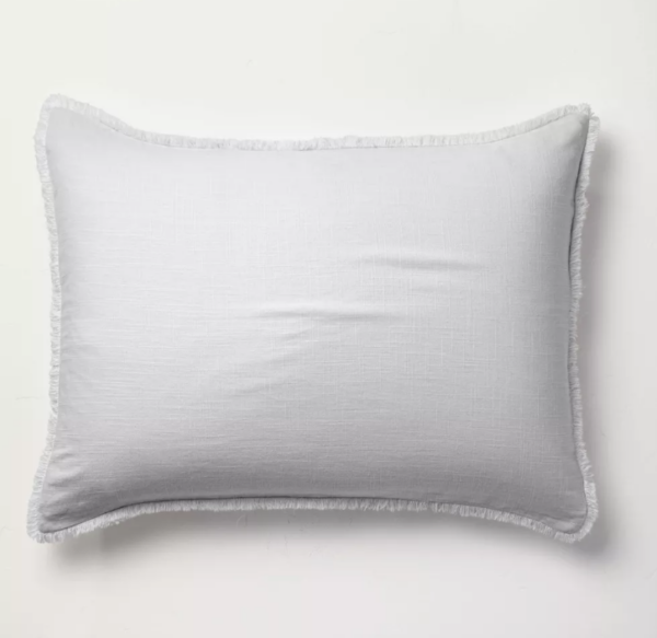 Funda para almohada tamaño estandar nordica de lino pesado, gris claro - Casaluna