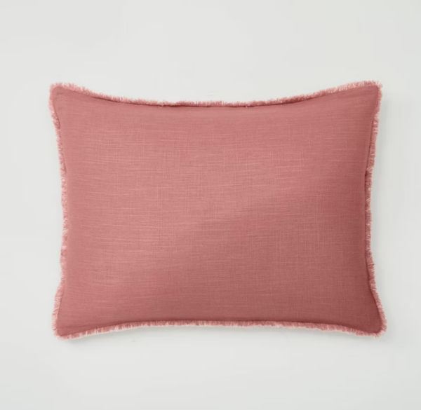 Par de Almohadas de mezcla de Lino, color rosa - Casaluna