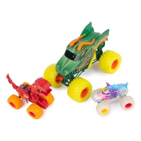 Kit de 3 carros de juguete a escala 1:24 y 1:64 de Monster Jam