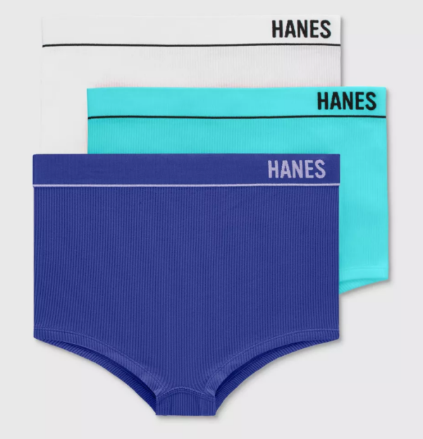 Paquete de 2 boxer para mujer Talla L, Azul - Hanes