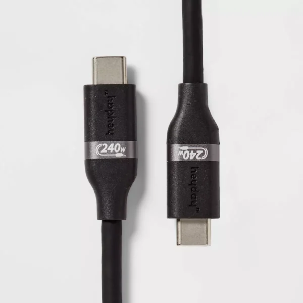 Cable USB-C a USB-C de silicona de 240 W (4 pies) - Heyday