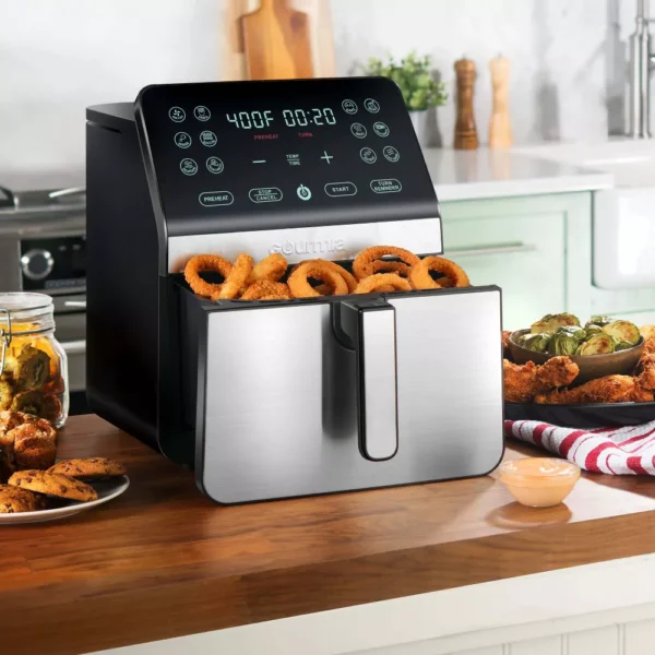 Freidora de aire digital de 8 qt de acero inoxidable con 12 funciones -Gourmia