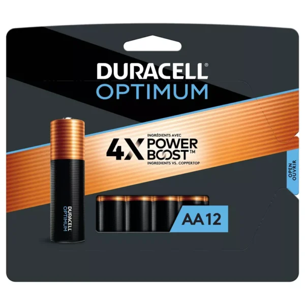 Paquete de 12 pilas alcalinas Duracell Optimum AA - Duracell