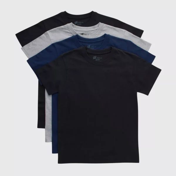 Paquete de 4 camisetas para niño de cuello redondo talla 6-8 - Hanes Boys