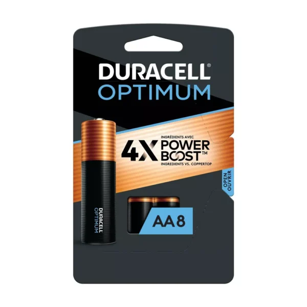 Paquete de 8 pilas alcalinas Duracell Optimum AA - Duracell