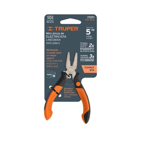 Mini pinzas para electricista de 5' con mango Comfort Grip - Truper