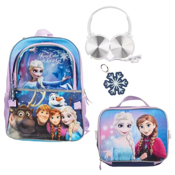 Mochila infantil de 4 piezas de 16" de Frozen con auriculares y bolsa para el almuerzo - Disney