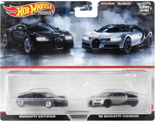 Paquete de 2 carritos Bugatti Veyron / Bugatti Chiron de '16 - Hot Wheels