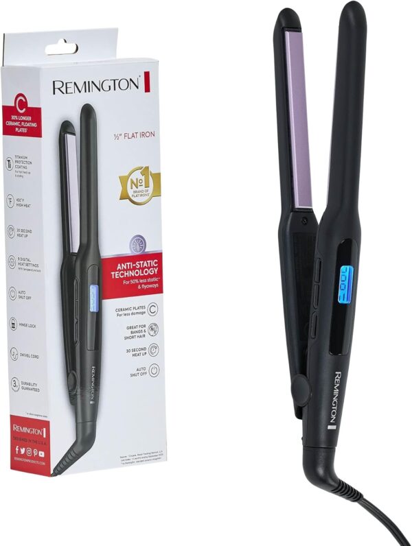 Plancha plana de cerámica de 1/2 pulgadas para el cabello - Remington