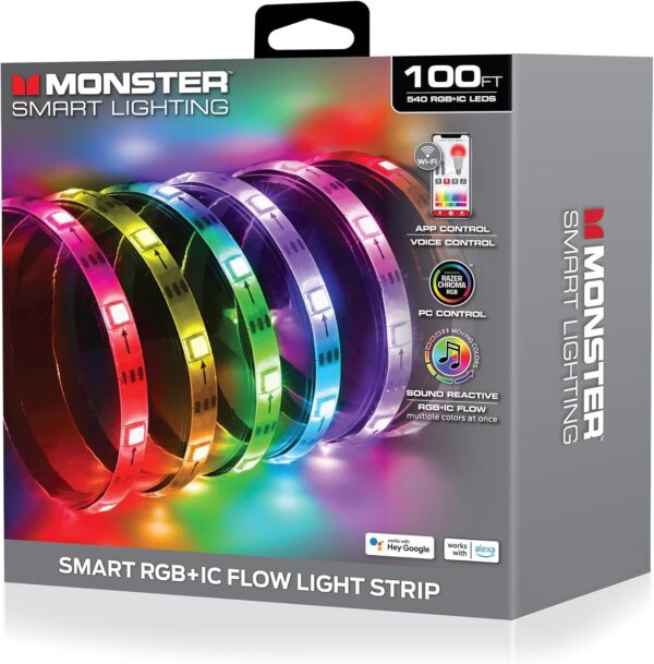 Tira de luces LED/RGB Inteligente de 100 pies marca Monster