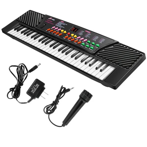 Teclado/Órgano musical para niños de 54 teclas con micrófono y Adaptador - Costway