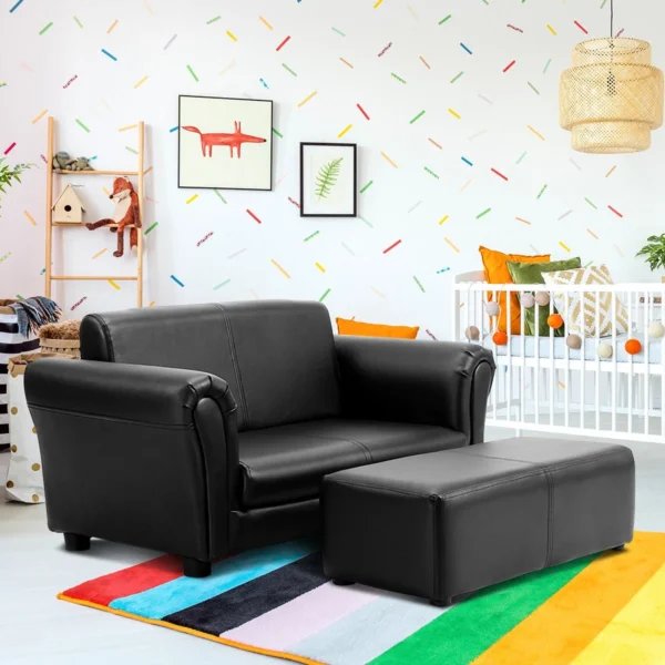 Juego de sala para niños con Reposabrazos color negro - Costway