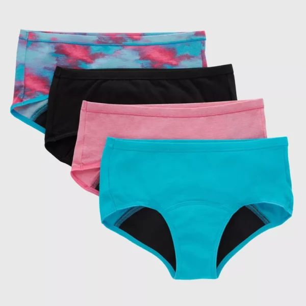 Paquete de 4 calzones menstruales para joven talla 8 - Hanes Girls'