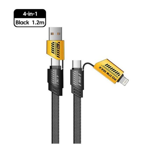 Cable USB tipo C 4 en 1  con conector doble de carga rápida PD de 65 W - Jumia